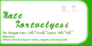 mate kortvelyesi business card